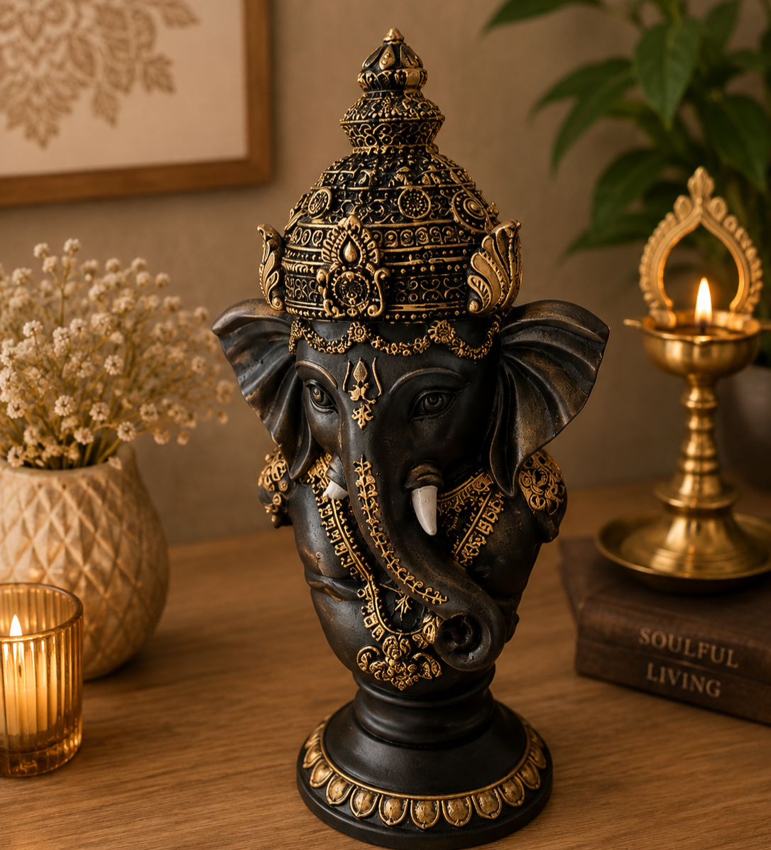 Royal Black & Gold Ganesha