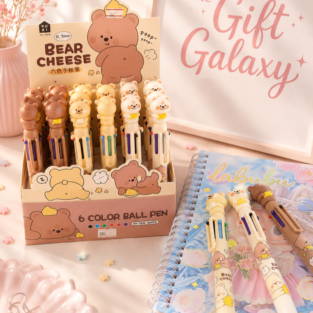 Cute Dinosaur 6 Color Ball Pen