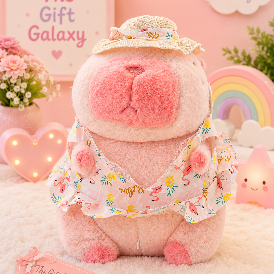Kawaii Pink Capybara Plushie 