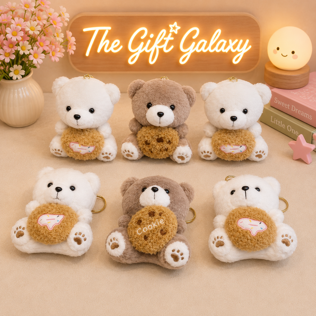 Cookie Bear Plush Keychain