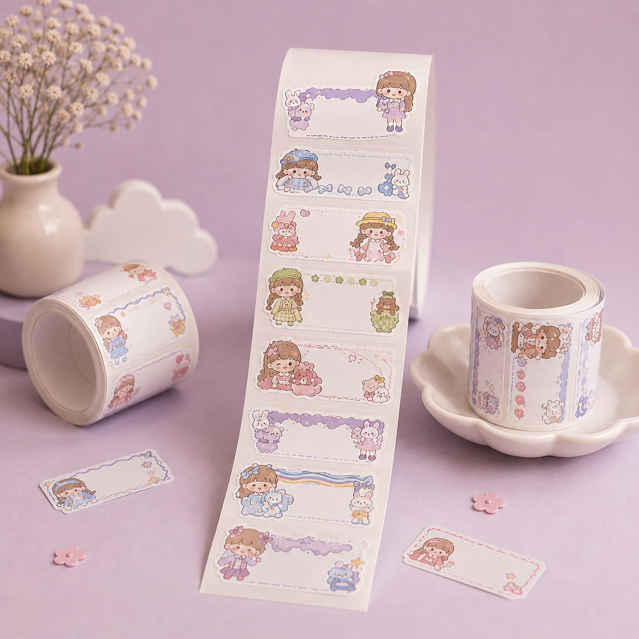 Kawaii Girl Sticker Roll