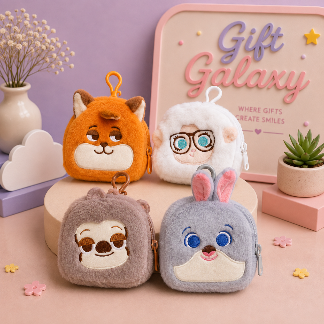 Cute Animal Plush Coin Pouch