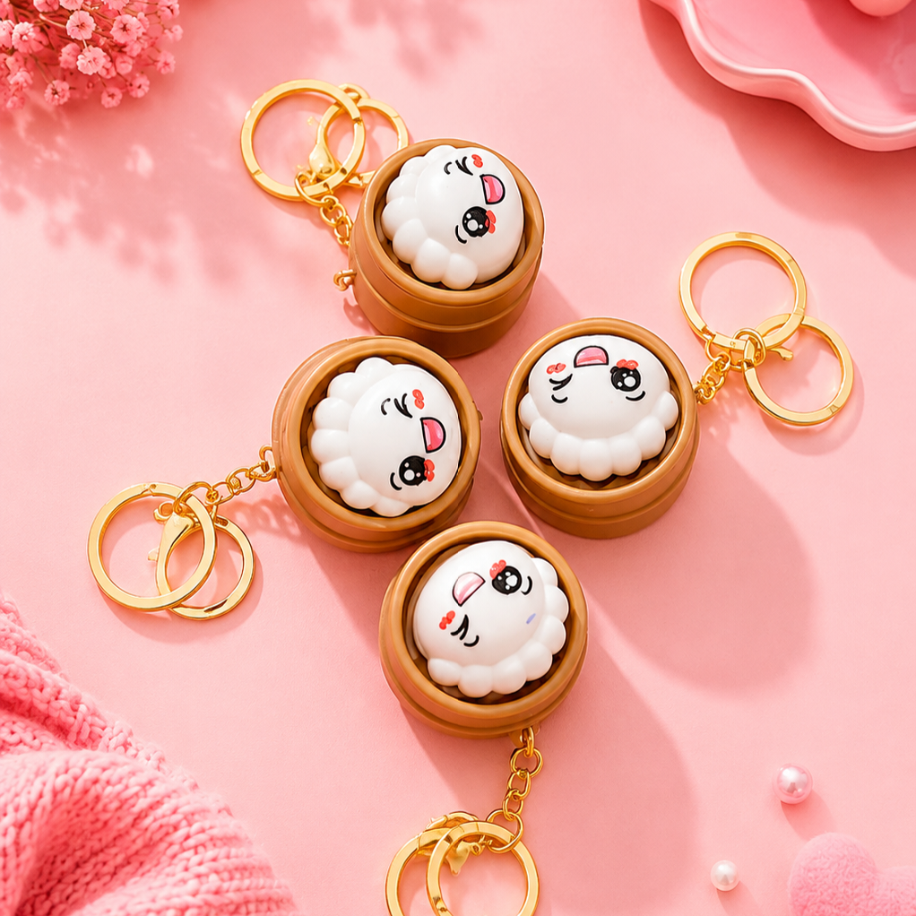 Cute Dumpling Clicker Keychain