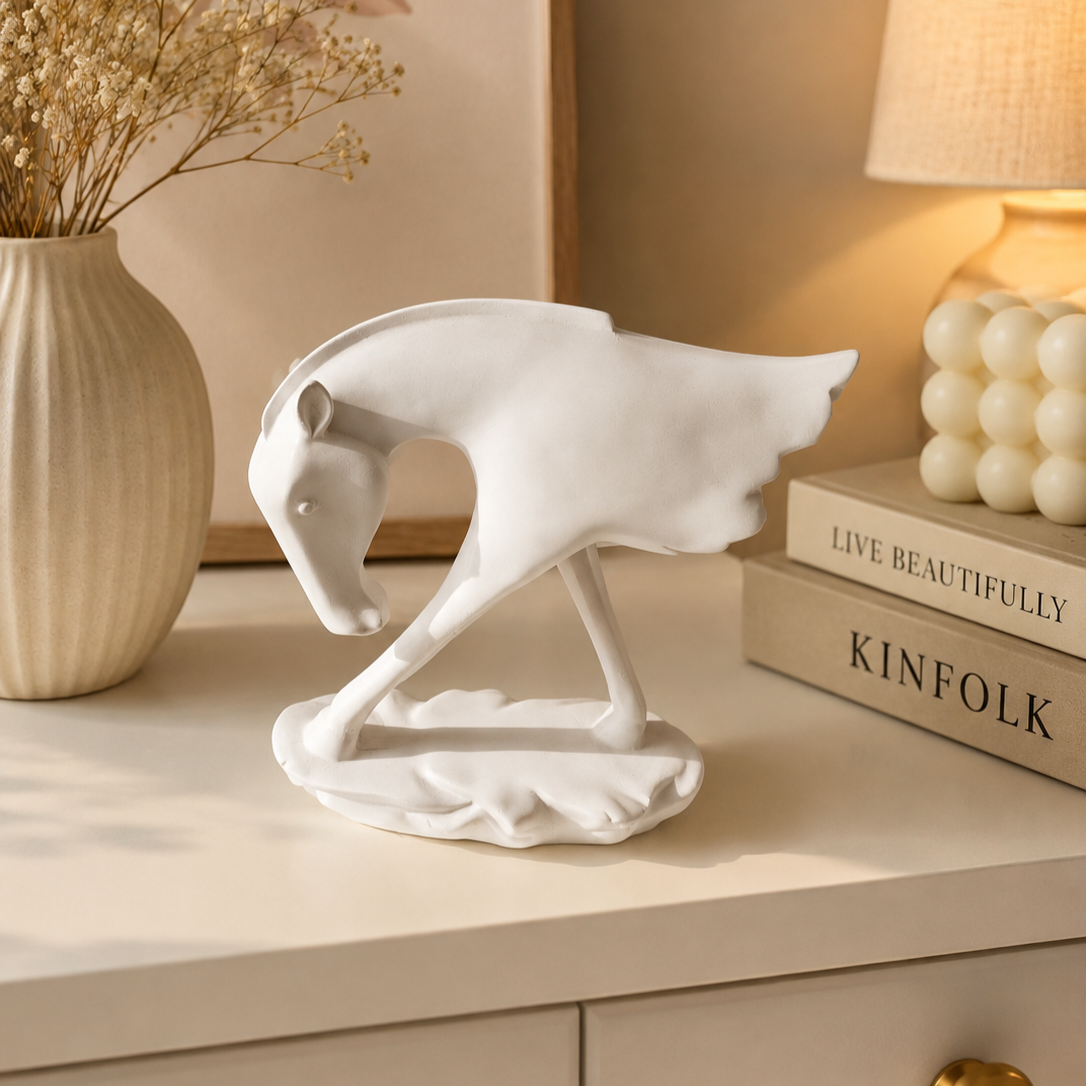Elegant White Rearing Horse
