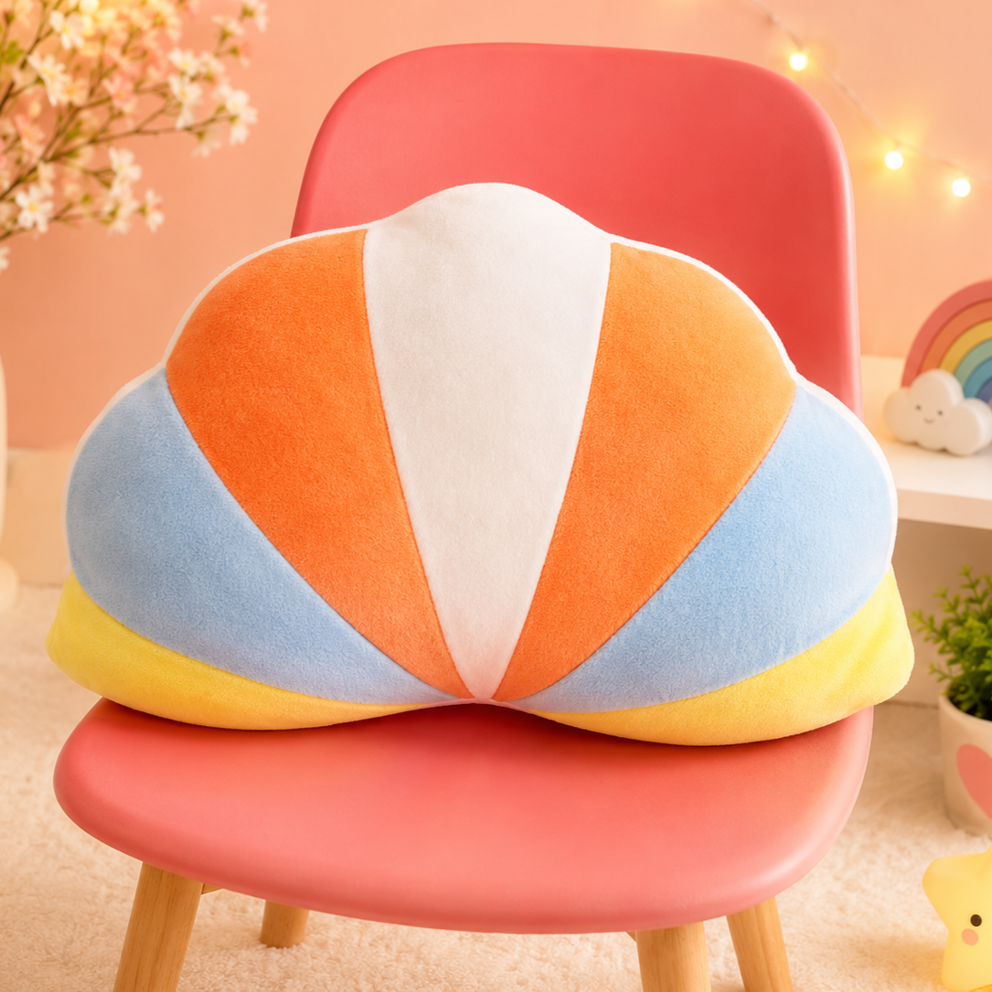 Rainbow Striped Plush Cushion