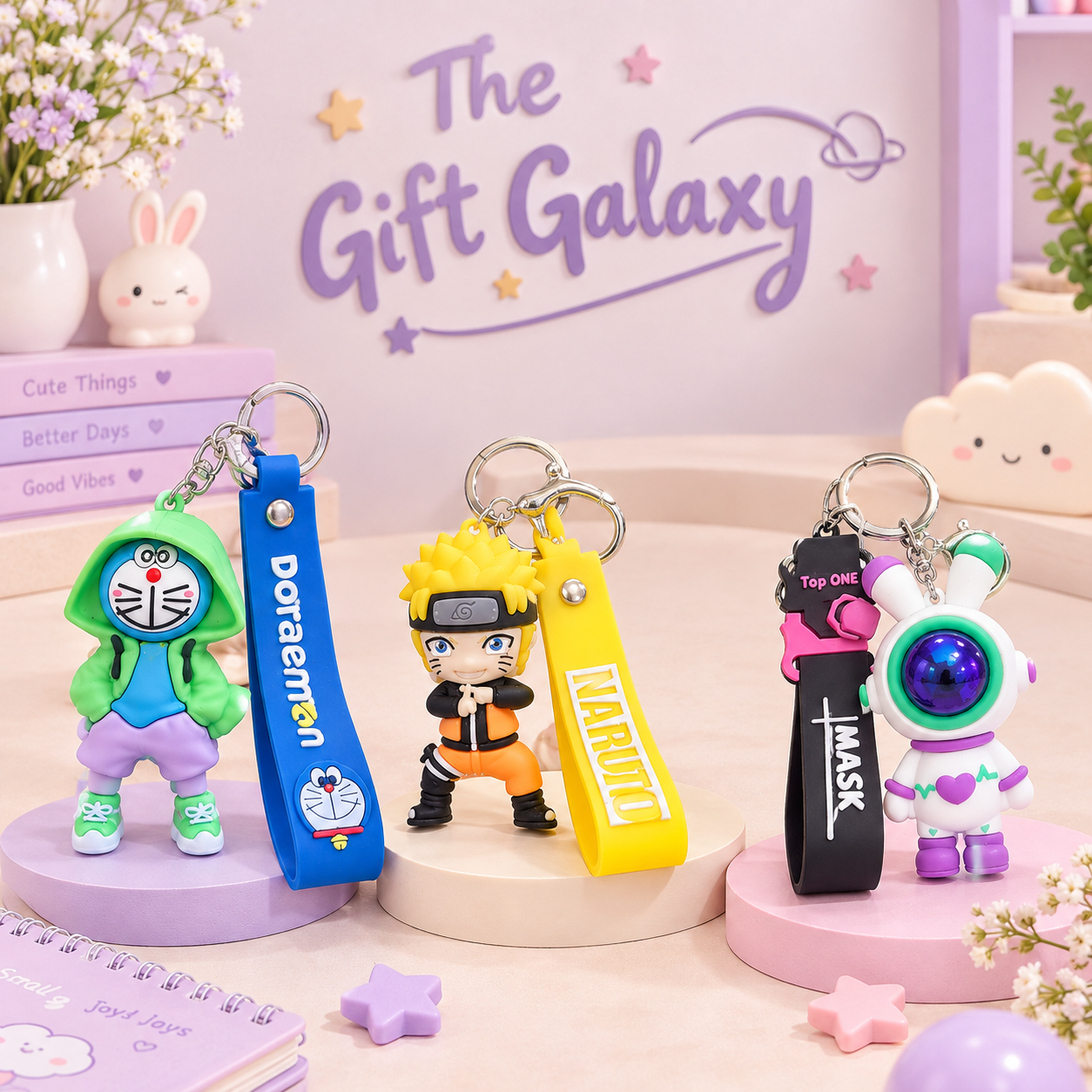 3D Character Keychain with Wrist Strap